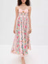 Floral Print Sweetheart Neck Dress