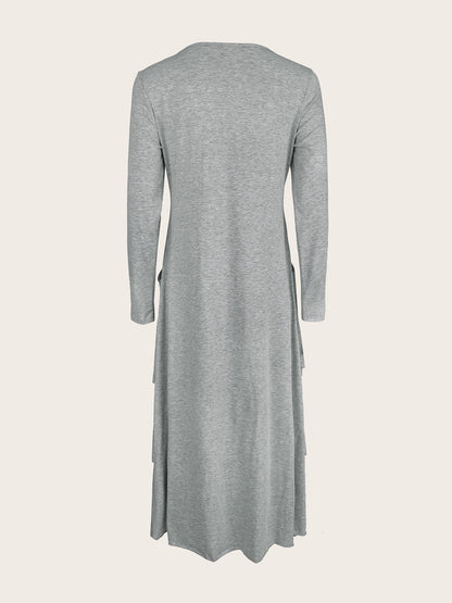 Full Size Heart-Decor Layered Midi Dress Plus Size