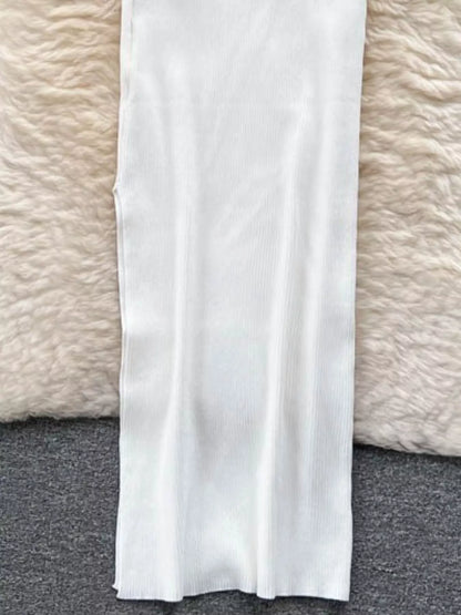 Knot Back Sleeveless Knit Bodycon Midi Dres