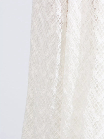 Lace Mock Neck Long Sleeve Maxi Dress