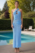 Crochet Flower Halter Neck Knit Dress - Lojy Shop