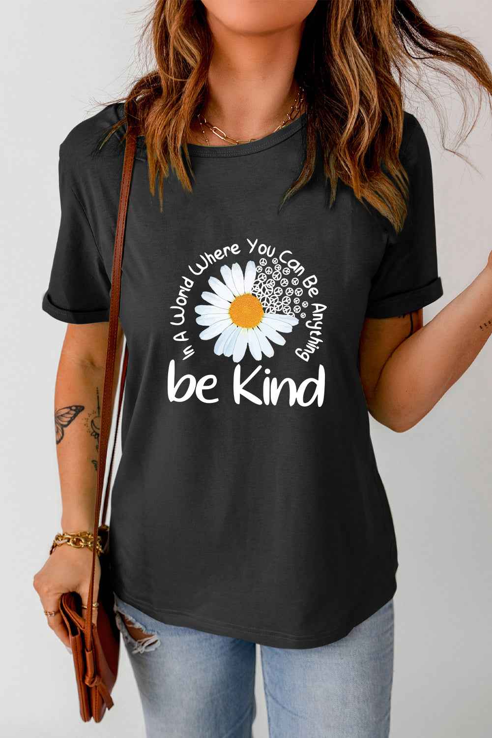 Graphic Round Neck Short Sleeve T Shirt Lojy Shop