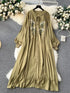 Floral Button Front Long Sleeve Dress