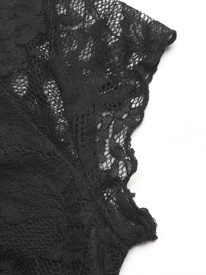 Lace V-Neck Slim Fit T-Shirt