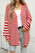 Angel Wings Striped Button Up Long Sleeve Cardigan