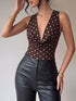 Polka Dot Cowl Neck Bodysuit