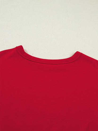 GEORGIE Letter Raw Seam Drop Shoulder Loose Tee