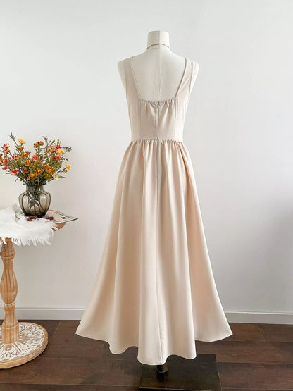 Square Neck Sleeveless A-Line Dress