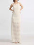 Backless Halter Neck Ruched Maxi Dress