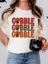 GOBBLE Thanksgiving Turkey Print T Shirt