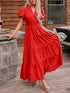 Puff Sleeve Tiered Maxi Dress