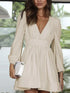 V-Neck Long Sleeve Mini Dress