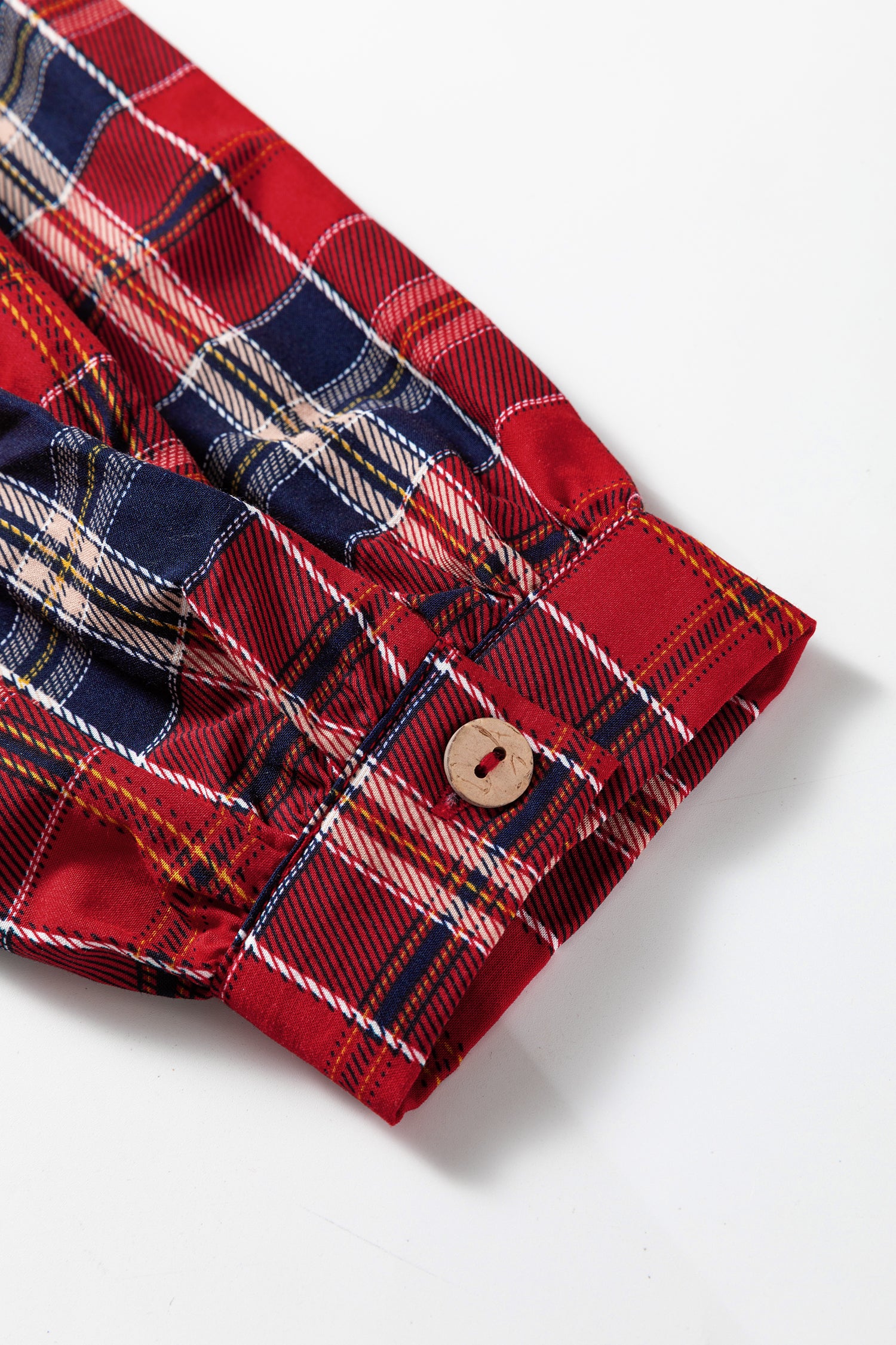 Plaid Print Frilly Collar Long Sleeve Shift Mini Dress