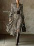 Printed Long Sleeve Midi Dress