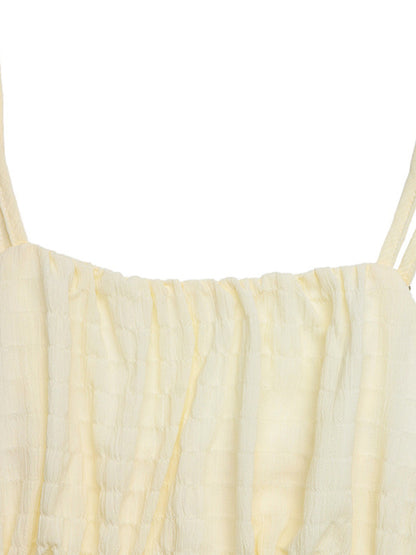 Smocked Spaghetti Strap Casual Dress