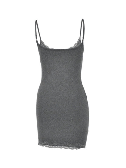 Lace Trim Bodycon Mini Dress