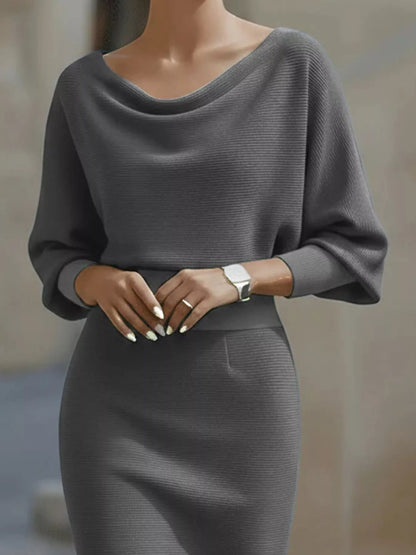 Cowl Neck Bodycon Midi Dress