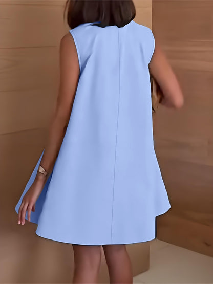 Casual Solid Color Sleeveless Mini Dress
