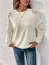 Perfee Cutout Round Neck Long Sleeve Sweatshirt
