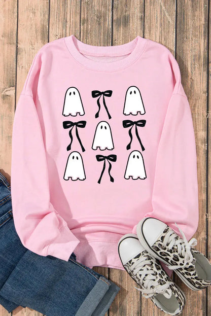 Ghost &amp; Bow Round Neck Long Sleeve Sweatshirt