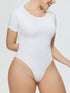 Full Size Round Neck Short Sleeve Bodysuit - Lojy Shop