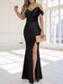 Slit Cowl Neck Maxi Dress