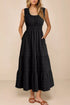 Sleeveless Smocked Tiered Dress with Pockets