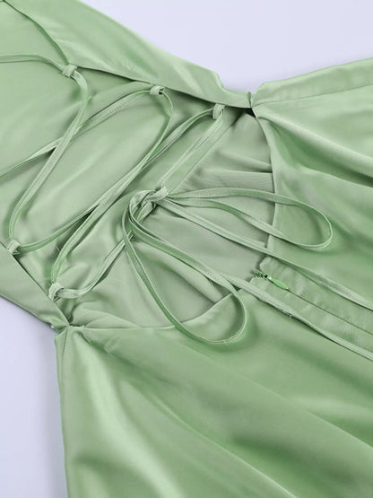 Backless Layered Ruffled Cami Dress