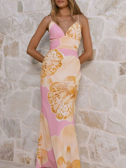 Floral Print Spaghetti Strap Dress