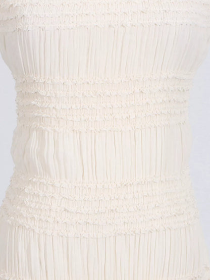 Ruched Halter Neck Maxi Dress