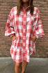 Oversized Plaid Button-Down Shirt Dress