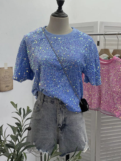 Sequin Short Sleeve T-Shirt