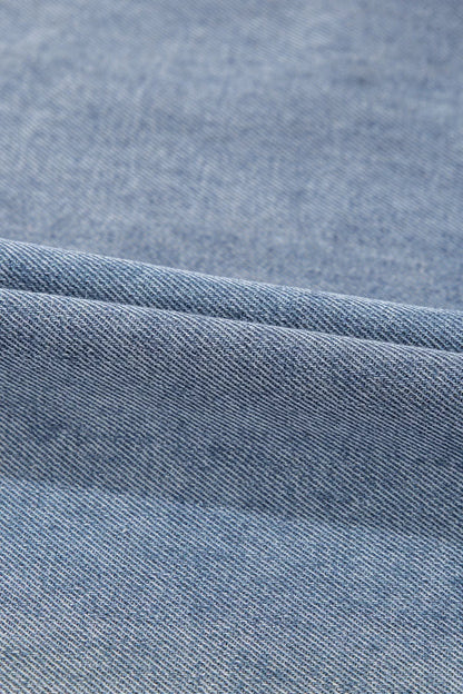 Vintage Wash Denim Dress with Pockets