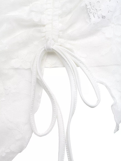 Ruched Lace Tube Top