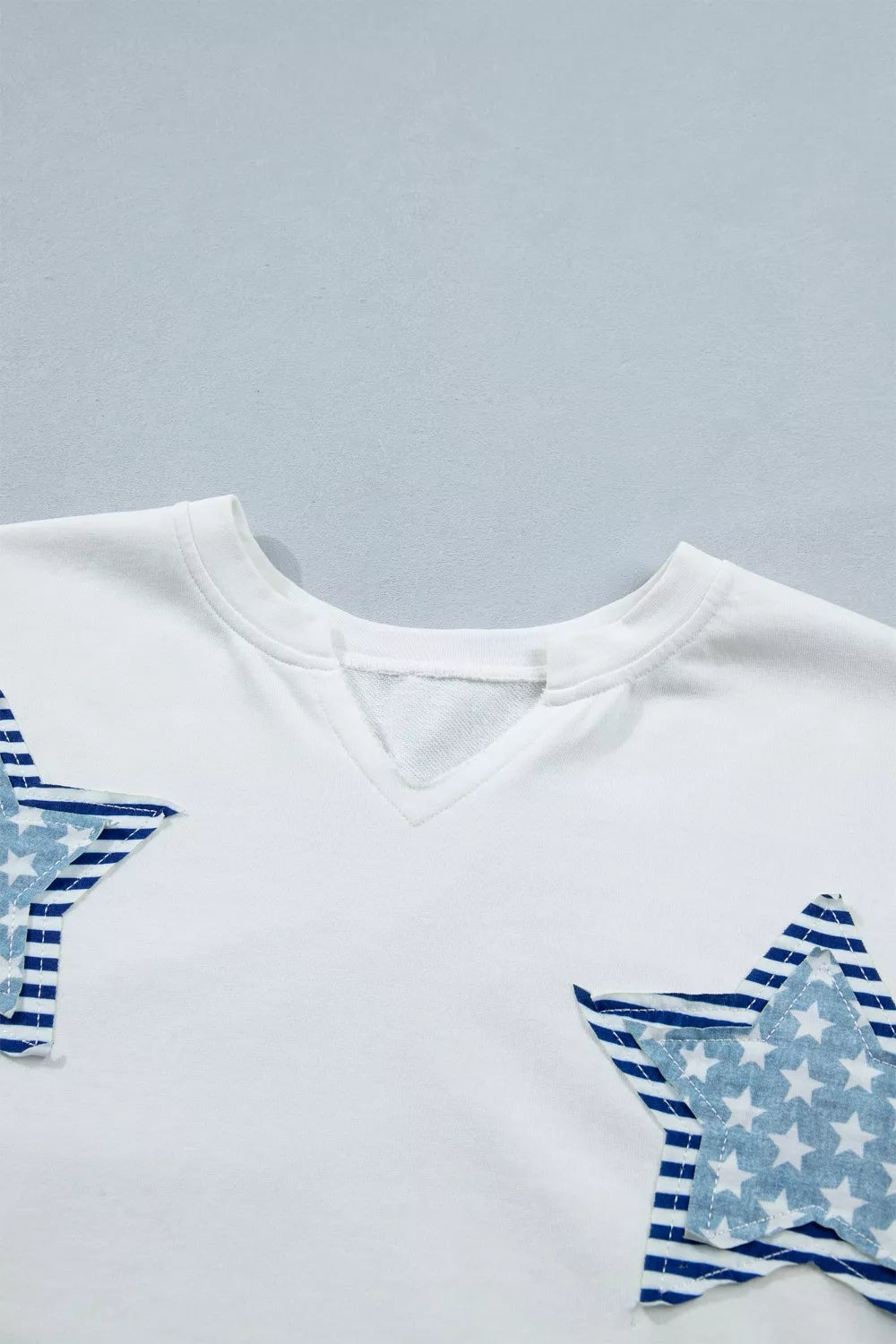 Patriot Star Patched Notched Neck Mineral Washed Tee