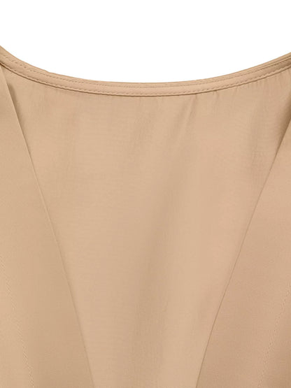 Satin Wrap Midi Dress with Pockets