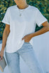 Round Neck Rolled Sleeve T-Shirt