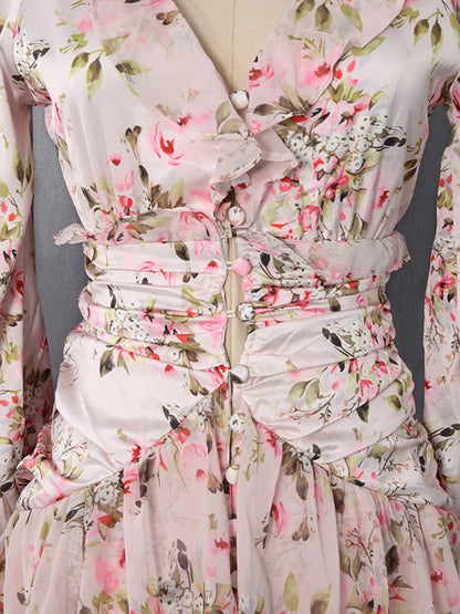 Floral Print Ruffle Mini Dress