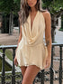 Ruffled Halter Neck Mini Dress