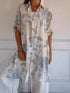 Full Size Floral Print Button-Up Shirt Dress Plus Size