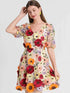 Plus Size Embroidered Floral V-Neck Mini Dress
