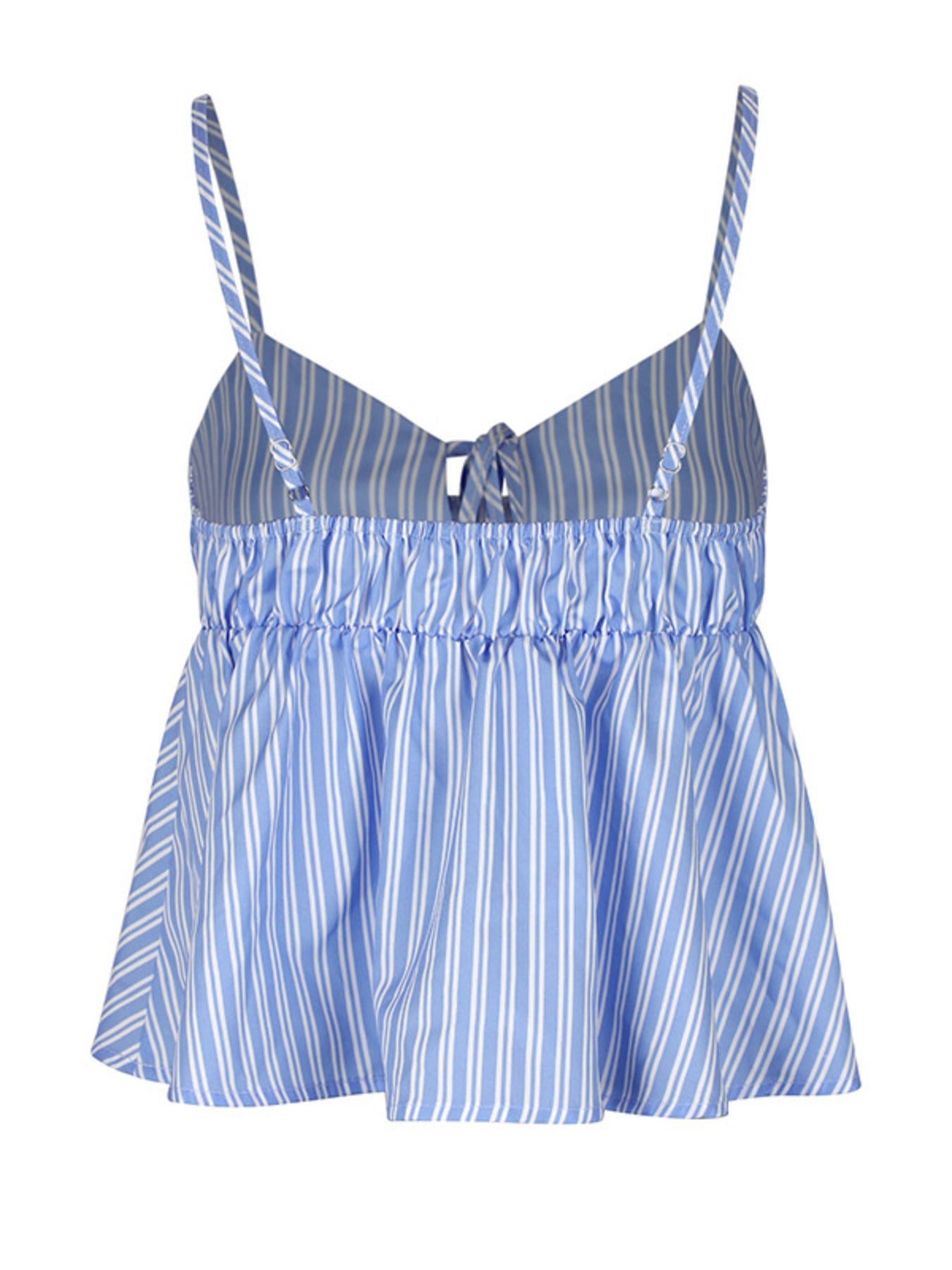 Striped Tie-Front Peplum Cami