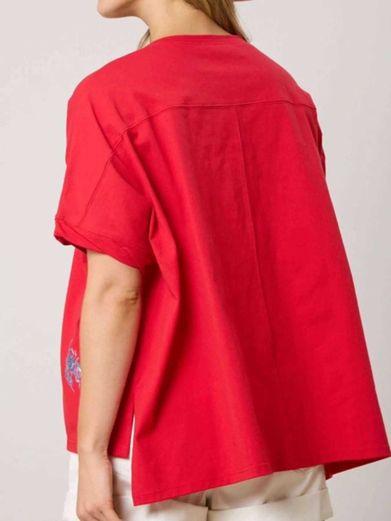 Sequin Lobster Round Neck T-Shirt