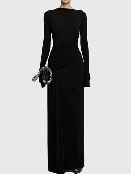 Ruched Long Sleeve Maxi Dress
