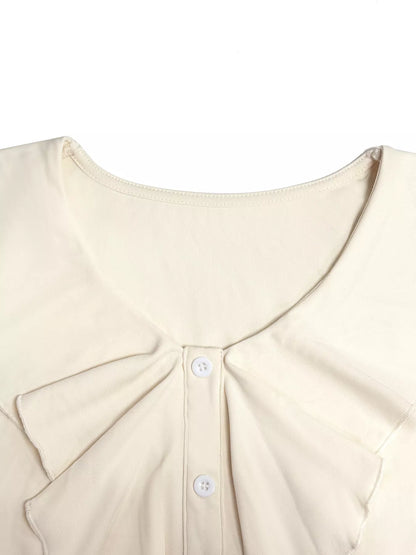 Ruffled Flounce Sleeve Blouse
