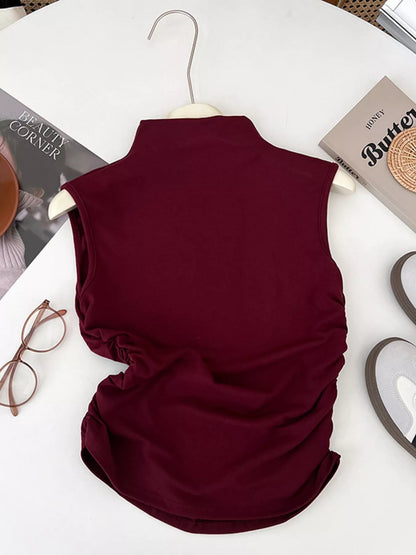 Ruched Mock Neck Tank
