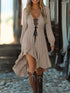 Lace-Up Ruffled Hem High-Low Dress