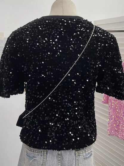 Sequin Short Sleeve T-Shirt