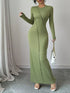 Exposed Seam Long Sleeve Maxi Dress