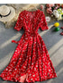Floral Print V-Neck Midi Dress